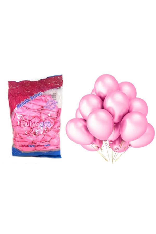 HBK-Candy Pink Metallic Balloon 100 Pieces 1