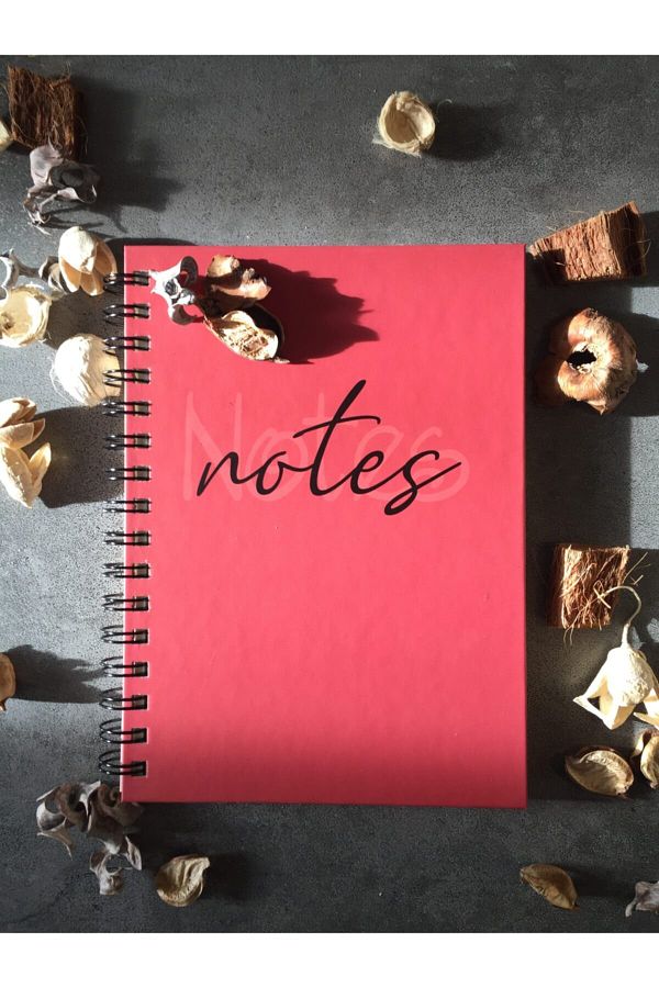 Fark Tanıtım-Unlined Spiral Notebook with Notes Written 1