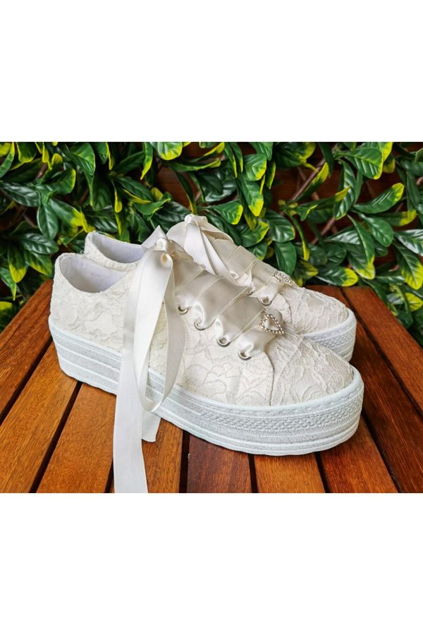 Ayakkabı Tutkusu Stilo ®-Pantofi Mireasa Dantela Fildeș Dantela Satin 3cm 1