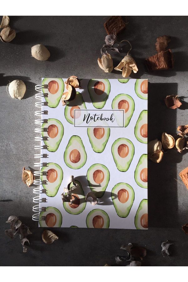 Fark Tanıtım-Avocado Patterned Unlined Spiral Notebook 1