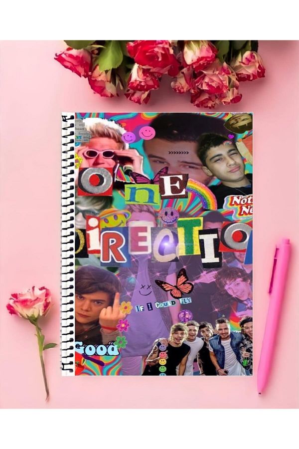 ROLLAS STORE-One Direction Notebook 1 Piece Special Design A4 Size 21*29 Cm Wired Checkered Notebook 1