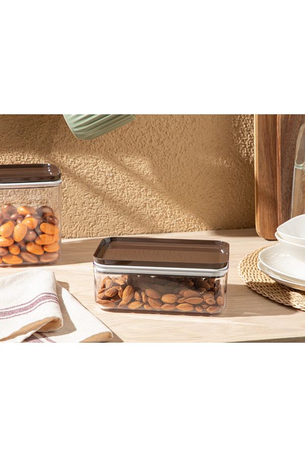 English Home-Brena Rectangular Plastic Food Container 750 Ml Brown 1