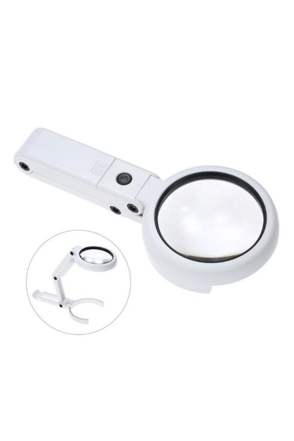 OCZ-Folding 3.5x10x Table Magnifier Loop Eyepiece Dual Stage LED Light 1