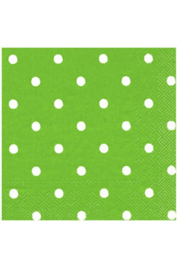 Roll-Up-Green Polka Dot Paper Napkin 1