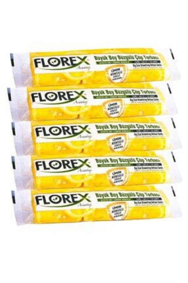 Florex-5 Rolls of Lemon Scented Drawstring Large Size Garbage Bag 1