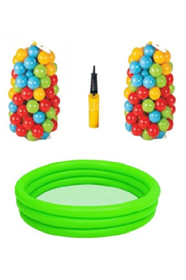 Bestway 122 cm Havuz 200 Adet Havuz Topu Ve Havuz Şişirme Pompası 3'lü Set