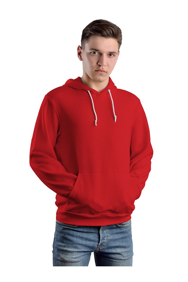 ACR Giyim Tekstil Forma Baskı-Men's Red Hooded Kangaroo Pocket Sweatshirt 1
