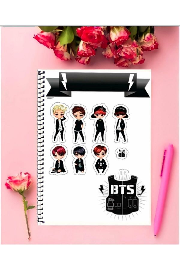 AYAŞLI KIRTASİYE-Bts Notebook 1 Piece Special Design A4 Size Wired Checkered Notebook 21*29 Cm 1