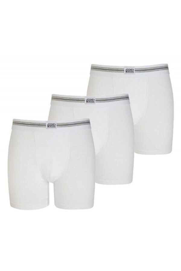 JOCKEY Cotton Stretch Long Boxer 3 Pack White Trendyol