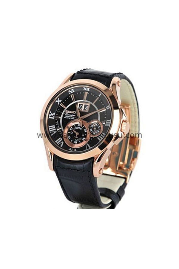 SAATKORDONCUSU Seiko Premier Snp036p1 Model Compatible Black Leather Cord Trendyol