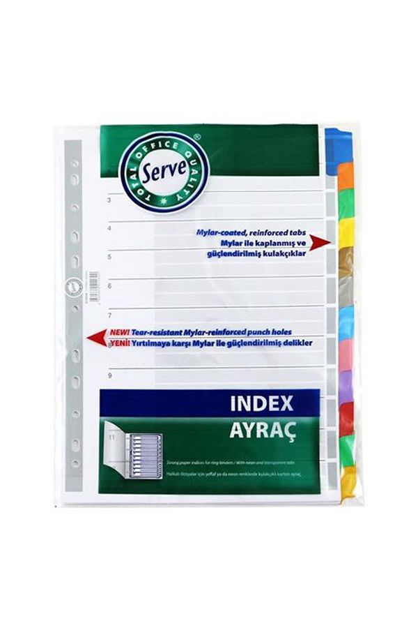Serve-12 Colored Cardboard Bookmarks Classic A4 Files - Sv-5525-k 1
