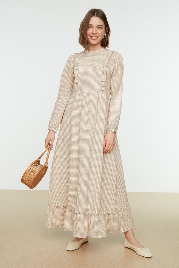 TRENDYOL MODEST Dress Beige Skater Trendyol