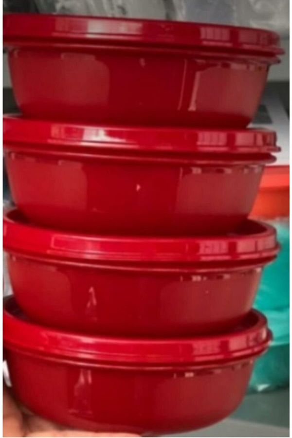 Tupperware-Claret Red Candy Container 300 Ml Storage and Refrigerator Container Set of 4 1
