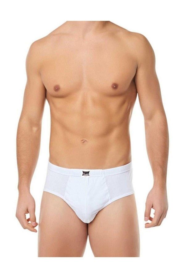 Muraty-Men's White Passion 3 Pack Cotton Combed Cotton Briefs 1