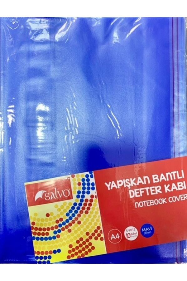 ALTINBAŞAK HOME COLLECTİON-Blue Transparent Notebook Case with Adhesive Tape 10pcs A4 Ready Made Notebook Case 1