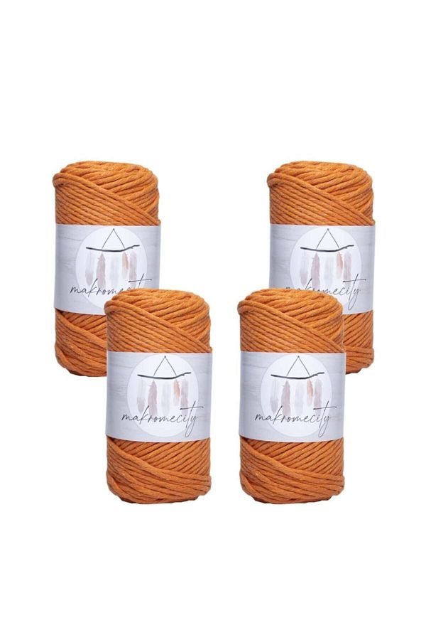 Makromecity-Premium Screening Macrame Thread 3mm Macrame Screwable Hobby Thread Set of 4 4 Orange 1