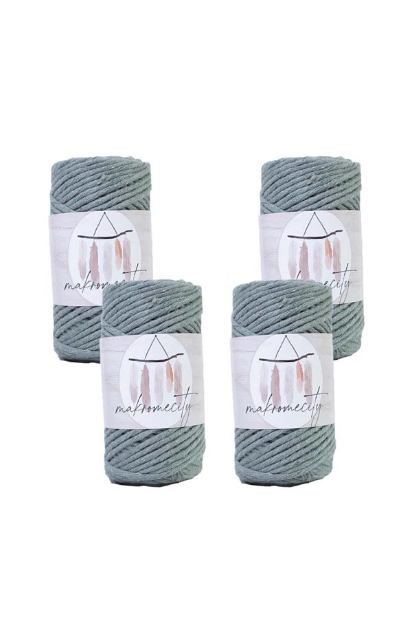 Makromecity-Premium Screened Macrame Thread 3mm Macrame Screenable Hobby Thread Set of 4 4 Green 1