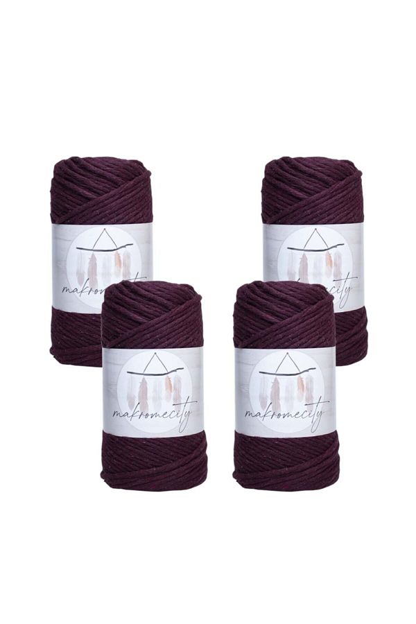 Makromecity-Premium Screwed Macrame Thread 3mm Macrame Screwable Hobby Thread Set of 4 4 Claret Red 1