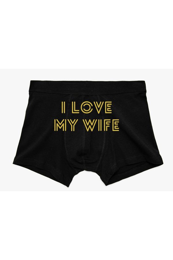 BoxerMasters-Boxeri pentru bărbați - imprimeu scris I Love My Wife 1