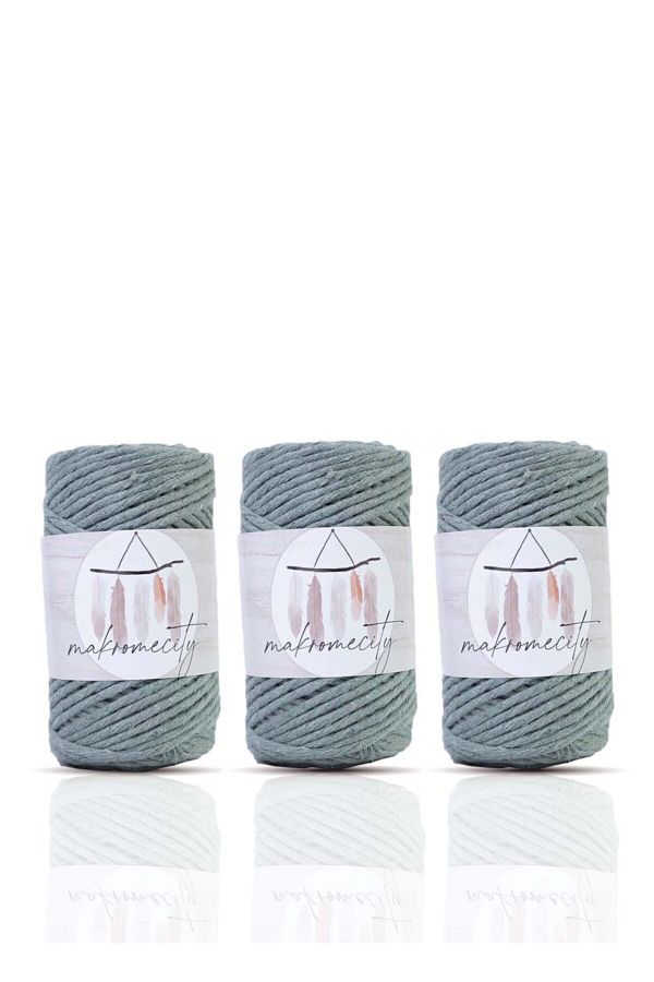 Makromecity-Premium Screwed Macrame Thread 3mm Macrame Screwable Hobby Thread Set of 3 Green 1