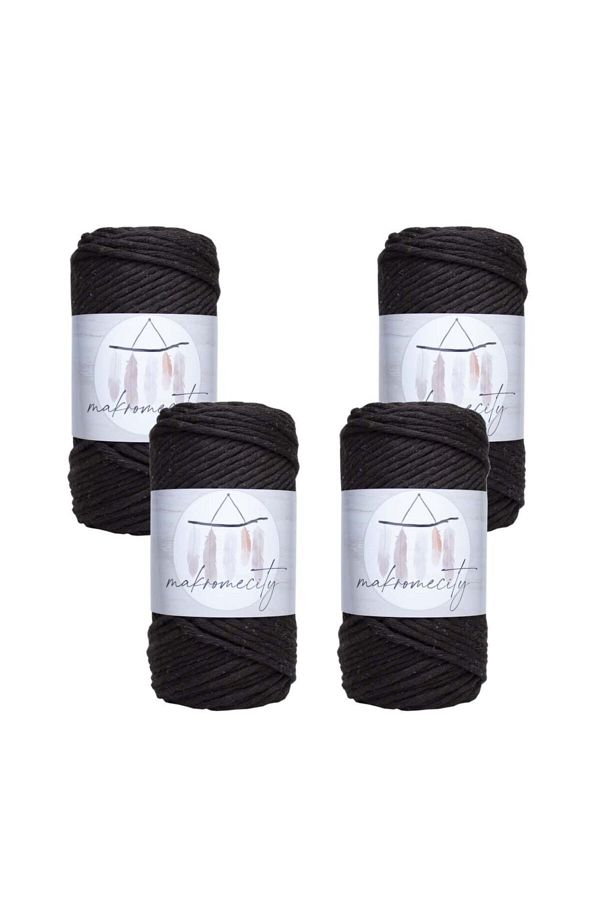 Makromecity-Premium Screwed Macrame Thread 3mm Macrame Screwable Hobby Thread Set of 4 4 Bitter Brown 1