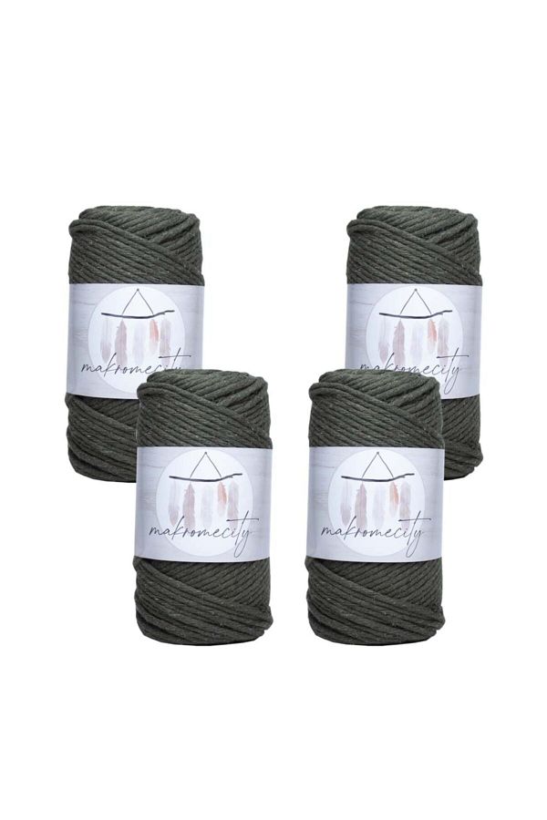 Makromecity-Premium Screwed Macrame Thread 3mm Macrame Screwable Hobby Thread Set of 4 4 Khaki 1