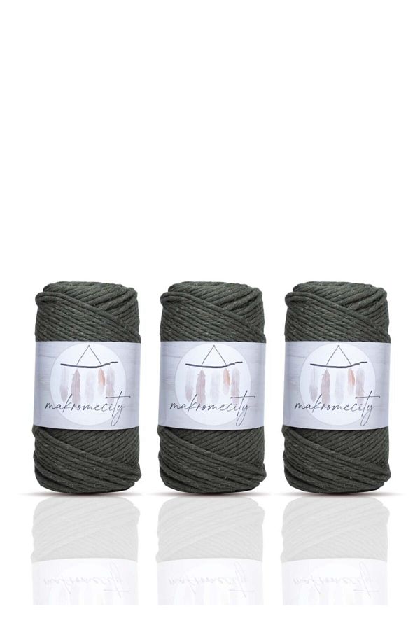 Makromecity-Premium Screwed Macrame Thread 3mm Macrame Screwable Hobby Thread Set of 3 Khaki 1