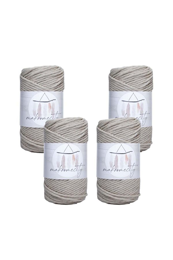 Makromecity-Premium Screwed Macrame Thread 3mm Macrame Screwable Hobby Thread Set of 4 4 Milk Coffee 1