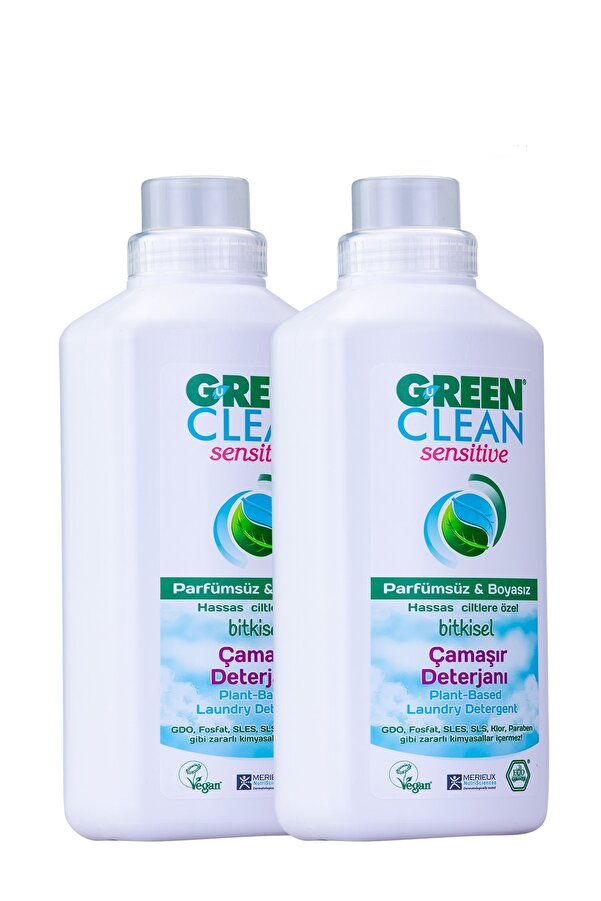 Green Clean Sensıtıve (Kokusuz) Sıvı Çamaşır Deterjanı 1 l x 2' Li Set