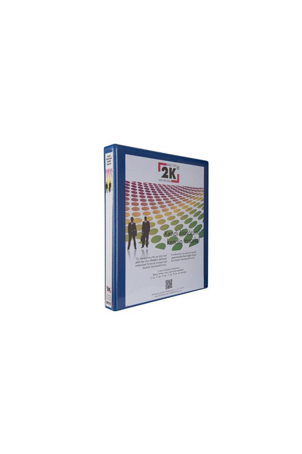 2K-3 cm 4-Ring Blue Document Folder with Inner-Outer Transparent Pocket and a Capacity of 250 Sheets 1