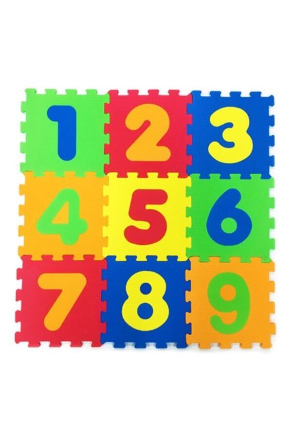 Genel Markalar 9 Parça Büyük Boy Rakamlı Sayılı Sünger Yapılı Oyun Karosu Yer Matı 33*33 Cm