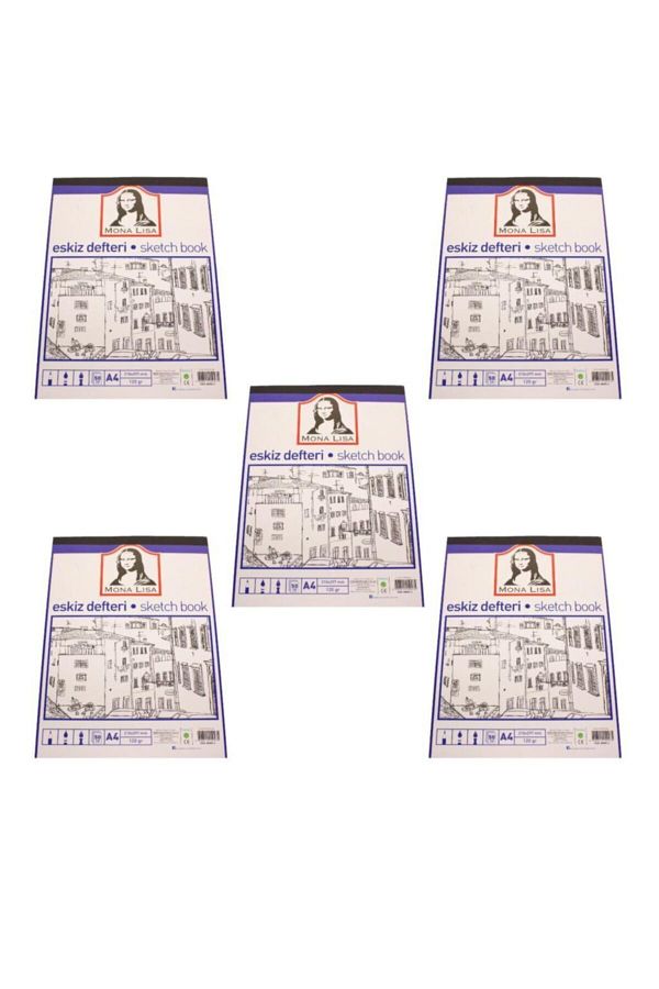 Südor-5 Pieces A4 Sketch Book 50 Sheets with Options 120gr Sketch Book 1