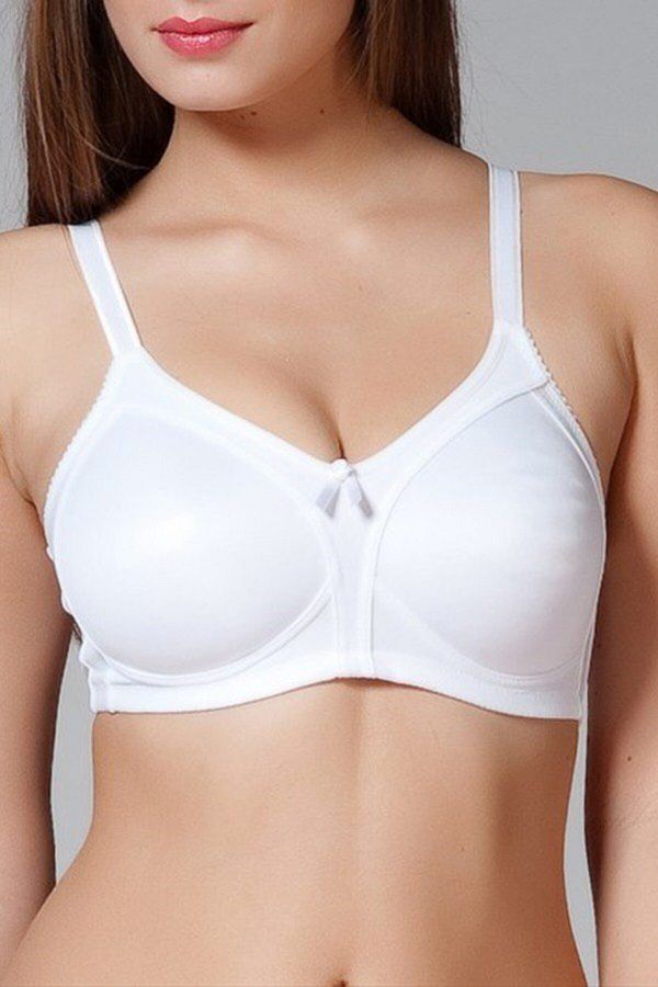Yeni İnci-Women's White Gathering Flat Bra Yıncı1910 1