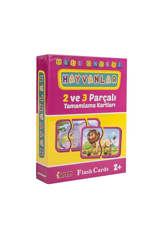 Diytoy 2 Ve 3 Parçalı Hayvanlar Tamamlama Kartları Ögretici El Beceri Zeka Oyunları