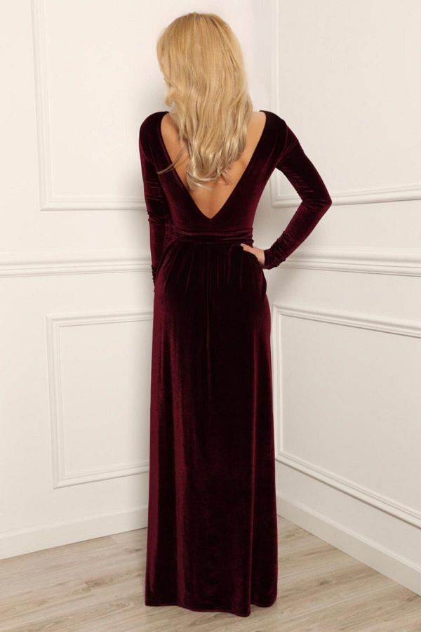 Low back velvet dress cheap