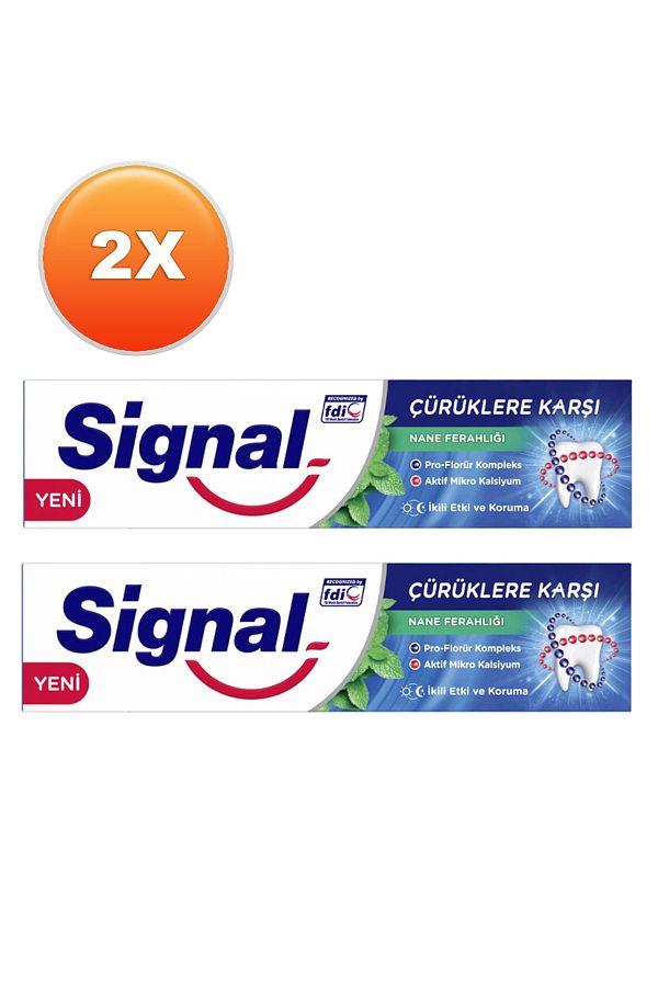 Signal-Mint Freshness Toothpaste Against Caries 100 Ml Set of 2 1