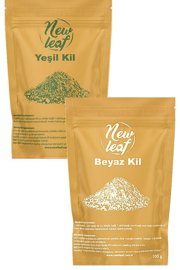 Newleaf-Purifying Clay Set of 2: Green Clay 100 G and White Clay 100 G 1