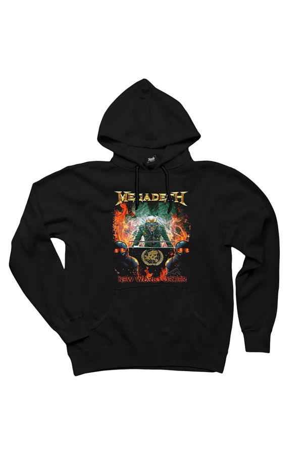 Z zepplin Megadeth New Order World Black Hooded Sweatshirt Hoodie Trendyol