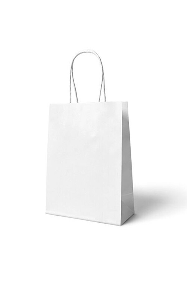 liyaparty 18x8x24 Büküm Saplı Çanta (10 Adet) Beyaz