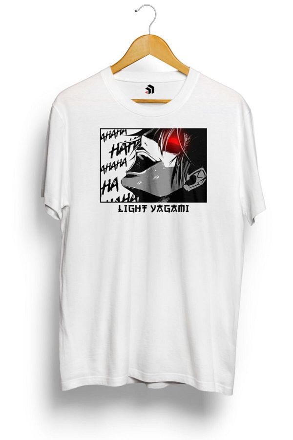 karikatürstore-Death Note - Light Yagami Laugh Anime Printed T-Shirt 1