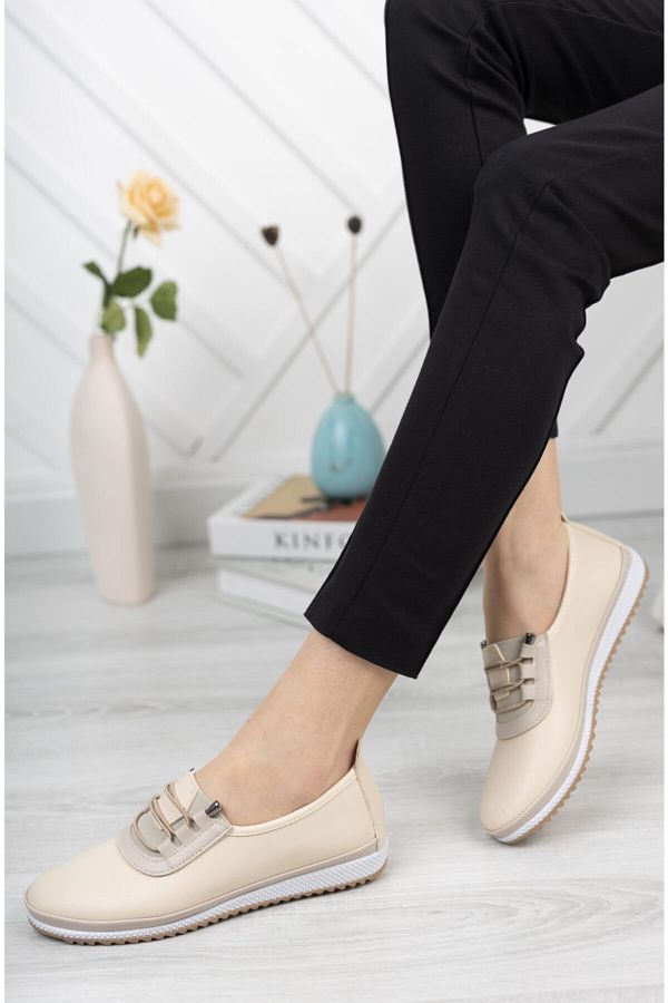 Tresso shoes Soft Orthopedic Cream Casual Shoes Trendyol