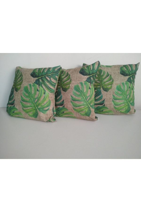 Ayşemce-Camel Sole Patterned Throw Pillow Cover, 3 Pieces 1