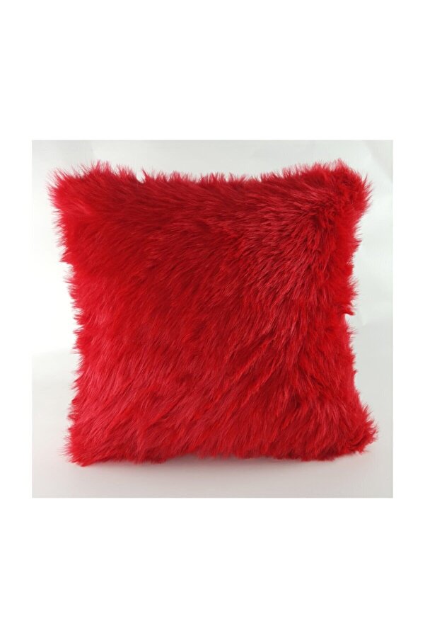 Paris Life Plush Square Throw Pillow Case Red- Trendyol