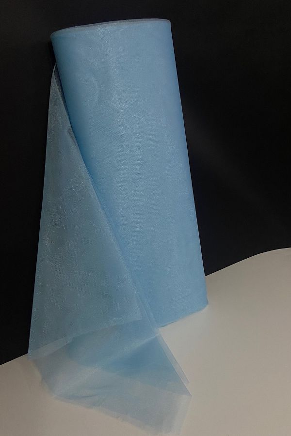 ZEYMERADE-Baby Blue Decoration Bundle Tulle Crystal Tulle Length 1 Mt Width 3 Mt 1