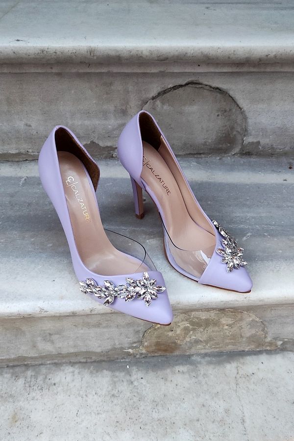 Lilac leather shoes on sale