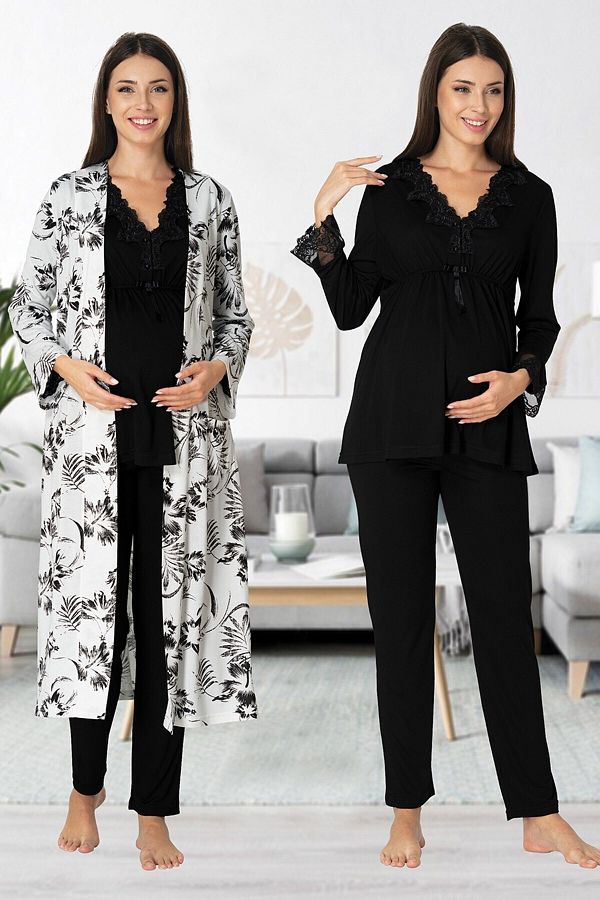 lohusahamile-Patterned Maternity Pajamas Effortt 8094 1