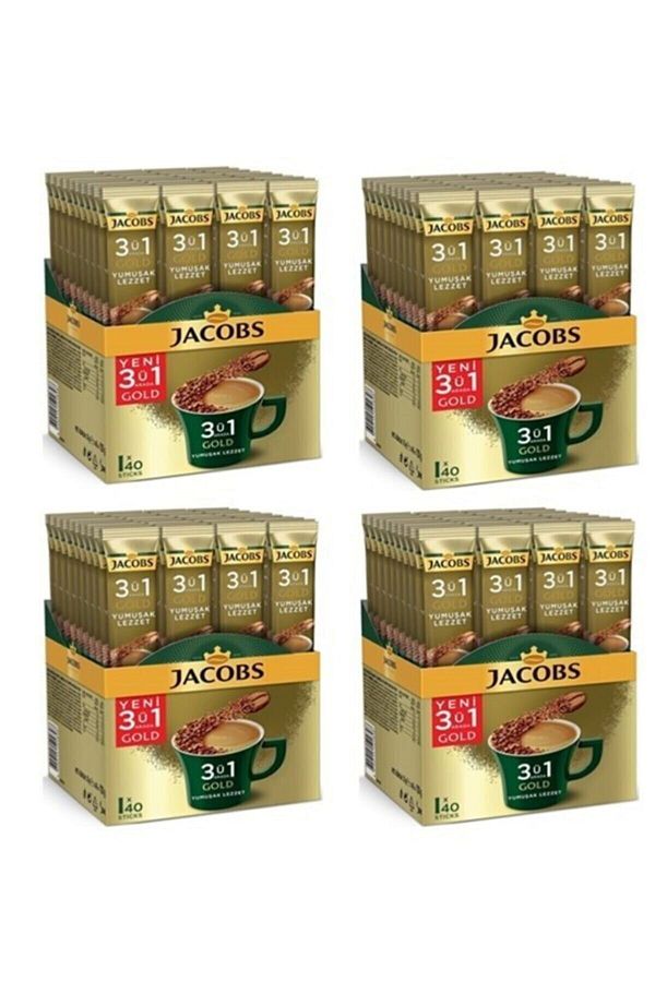 Jacobs-3 في 1 نكهة ذهبية ناعمة 40 × 18 جرام × 4 صناديق 1
