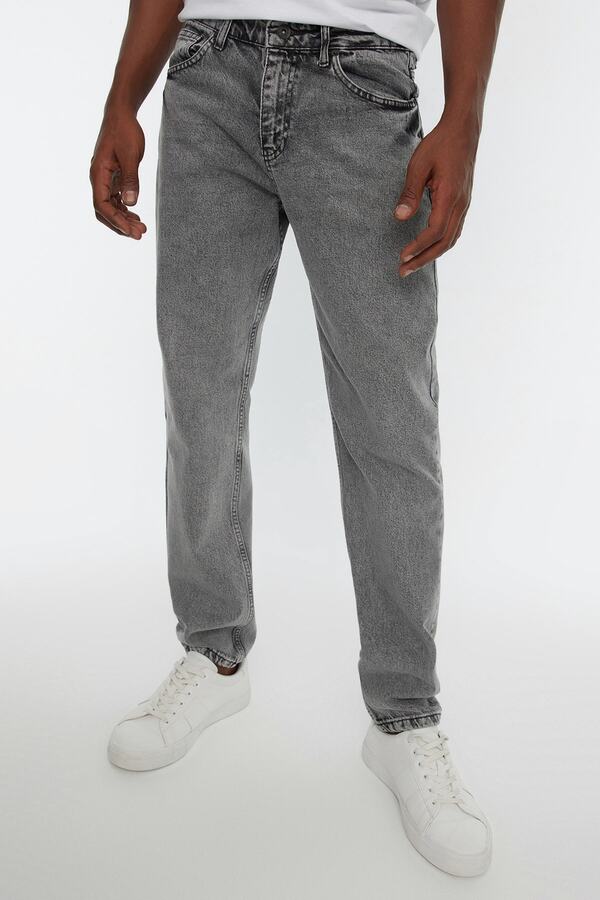 Trendyol Collection-Сиви мъжки панталони Essential Fit Jeans Jeans Pants TMNAW22JE0208 1