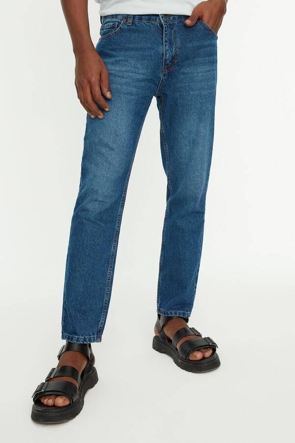 Trendyol Collection-Relax Fit sötétkék farmer farmer - TMNSS20JE0519 1
