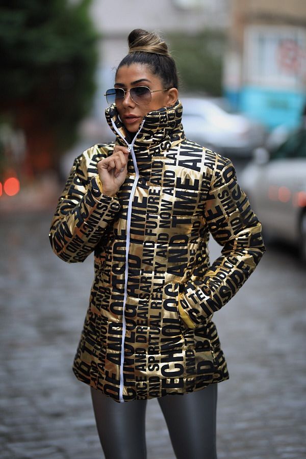 Gold puffer coat online